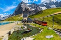 Cogwheel tourist train in the mountain station, Jungfraujoch, Switzerland