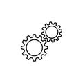 Cogwheels, gears outline icon. Can be used for web, logo, mobile app, UI, UX