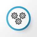 Cogwheels Icon Symbol. Premium Quality Mechanism Parts Element In Trendy Style.