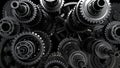 Metal cogwheels, gears and bearings. Royalty Free Stock Photo