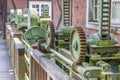 Cogwheels of the old grain mill in Nordhorn Royalty Free Stock Photo