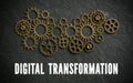 Cogwheels and the words `digital transformation`