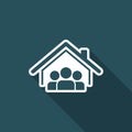 Cohabitation concept - Vector web icon Royalty Free Stock Photo