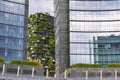 Cohabitation modern and nature concept, View of Bosco Verticale apartament houses, Italy Milan