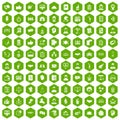 100 coherence icons hexagon green