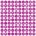 100 coherence icons hexagon violet