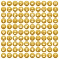 100 coherence icons set gold