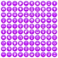 100 coherence icons set purple