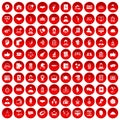 100 coherence icons set red