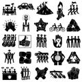 Cohesion icons set, simple style