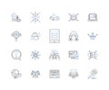 Cohesion system line icons collection. Unity, Synergy, Integration, Harmony, Collaboration, Bonding, Consensus vector