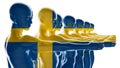 Cohesive Continuity: Figures Enveloped in the Flag of Sweden