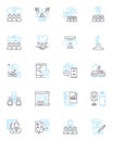 Cohesive unit linear icons set. Collaboration, Unity, Synergy, Cohesion, Trust, Dependability, Communication line vector