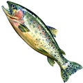 Coho salmon fish on white background Royalty Free Stock Photo