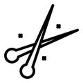 Coiffure needle icon, outline style
