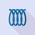 Coil cable icon, flat style