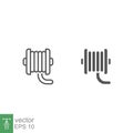 Coil cable spool line and glyph icon. Wire Electric cable on a reel Royalty Free Stock Photo