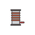 Coil with electric cable filled outline icon