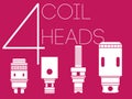4 coil heads set Royalty Free Stock Photo