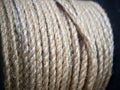 Coil of hemp rope made of natural material