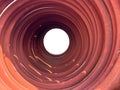 The coil is the main working element of the heat exchanger, which allows for the required heat exchange of working media Royalty Free Stock Photo