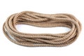 coil of natural Jute Hessian Rope Cord Braided Twisted isolated on white background