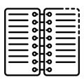 Coil notebook icon, outline style