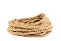 A coil of rope isolated on a white background close up. Royalty Free Stock Photo