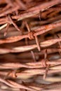 Coil of Rusty Barbed Wire Royalty Free Stock Photo