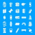 Coil spring cable icons set, simple style Royalty Free Stock Photo