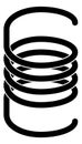 Coil spring icon. Flexible metal cable silhouette Royalty Free Stock Photo