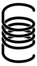 Coil spring icon. Flexible metal cable silhouette