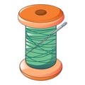 Coil thread icon, cartoon style