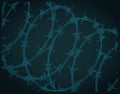 Coiled barbed wire isometric blueprint close-up Royalty Free Stock Photo