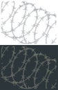 Coiled barbed wire isometric drawings close-up Royalty Free Stock Photo