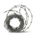 Coiled barbed wire on white background Royalty Free Stock Photo