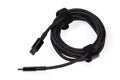 Coiled black cable USB Type-C on a white background