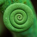 Coiled chameleon tail displaying a spiral pattern. The texture is Royalty Free Stock Photo