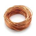 A coiled copper wire with a shiny and polished surface in a circular shape Royalty Free Stock Photo