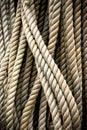 Coiled craft navy rope Royalty Free Stock Photo