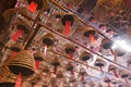 Coiled Incense Burning in Temple