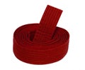 Coiled Karate Red Belt Royalty Free Stock Photo