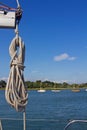 Coiled Line Hanging from Boom Royalty Free Stock Photo