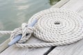 Coiled mooring line Royalty Free Stock Photo