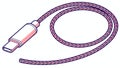 Coiled Pink USB-C Cable, Digital Connectivity Accessory, vector design Generative AI Royalty Free Stock Photo