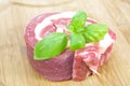Coiled raw beef with basil Royalty Free Stock Photo