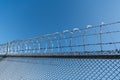coiled razor wire with its sharp steel barb. ensuring safety and security. barbwire Royalty Free Stock Photo