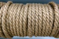 Coiled rope close up, background or texture Royalty Free Stock Photo