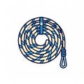 Coiled Rope Icon with Loop - Nautical and Climbing Vector Illustration Royalty Free Stock Photo