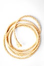 coiled rope on a white background close up Royalty Free Stock Photo